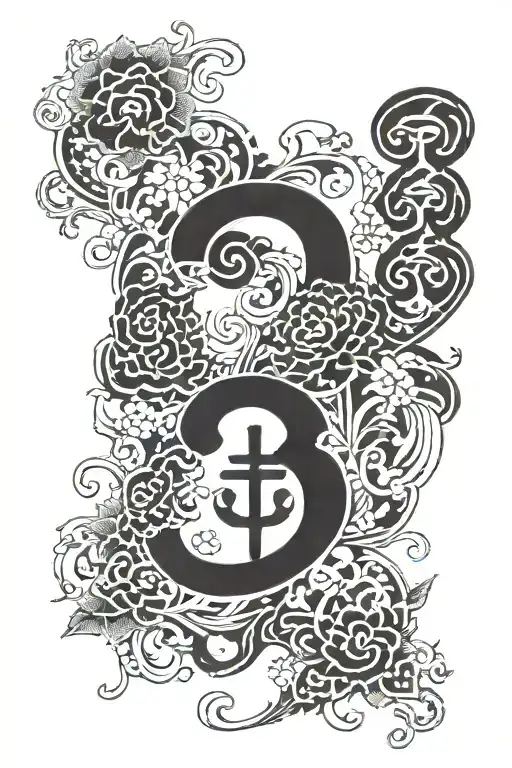 word "nothing" in a shape of question mark tattoo design idea