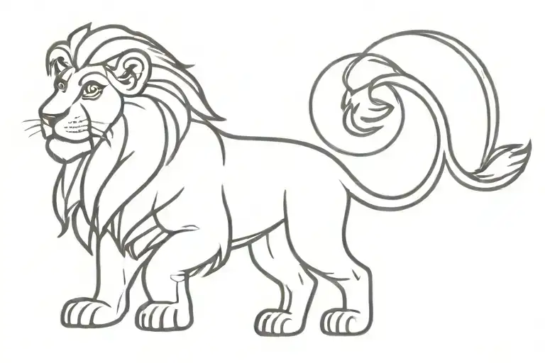 simba lion king tattoo design idea