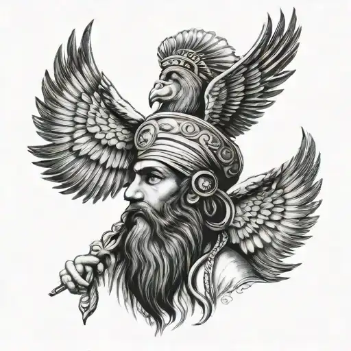 Zoroastrian themed tattoo with undertones of Kurdish independence   tattoo design idea