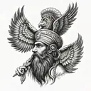 Zoroastrian themed tattoo with undertones of Kurdish independence   tattoo design idea