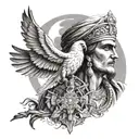Zoroastrian themed tattoo with undertones of Kurdish independence   tattoo design idea