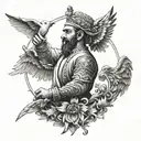 Zoroastrian themed tattoo with undertones of Kurdish independence   tattoo design idea