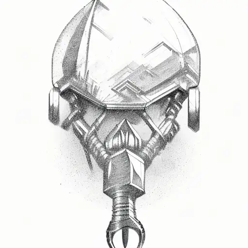 hammer and nail tattoo design idea