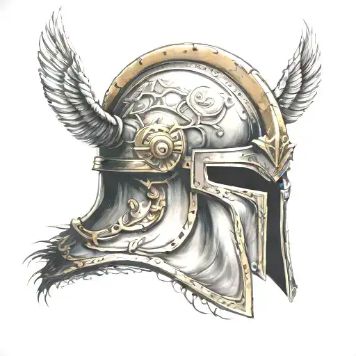 gladiator helmet tattoo design idea
