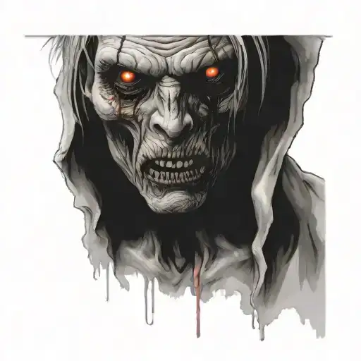 front view zombie head tattoo  tattoo design idea