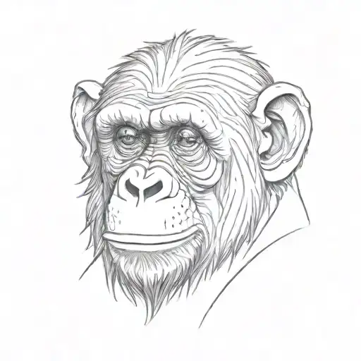 chimpanzee tattoo design idea