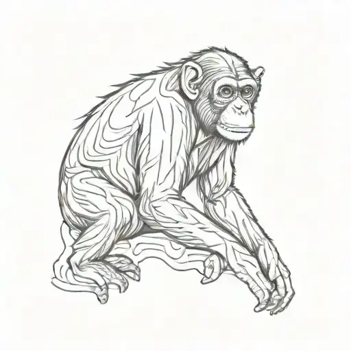 chimpanzee tattoo design idea