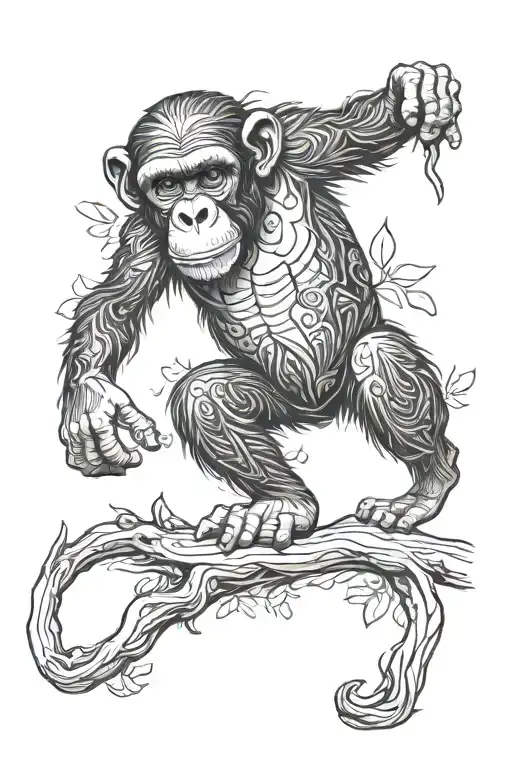 chimpanzee tattoo design idea