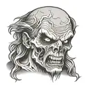 front view zombie head tattoo  tattoo design idea
