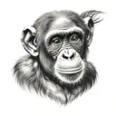 cute chimpanzee tattoo design idea