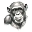 cute chimpanzee tattoo design idea