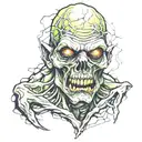front view zombie head tattoo  tattoo design idea