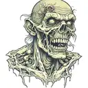 front view zombie head tattoo  tattoo design idea