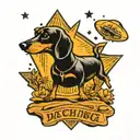 ufo beaming up dachshund dog tattoo  tattoo design idea