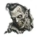 front view zombie head tattoo  tattoo design idea