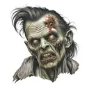 front view zombie head tattoo  tattoo design idea