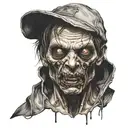 front view zombie head tattoo  tattoo design idea