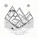 mountain, triangle, past present future tattoo design idea