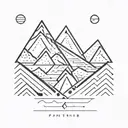 mountain, triangle, past present future tattoo design idea