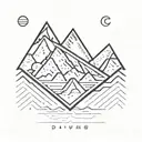 mountain, triangle, past present future tattoo design idea