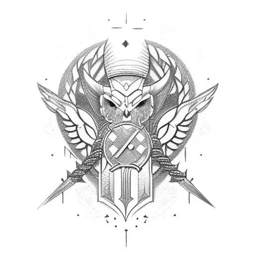 Wikinger mit Metatron Würfel tattoo design idea