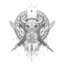 Wikinger mit Metatron Würfel tattoo design idea