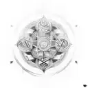 Wikinger mit Metatron Würfel tattoo design idea