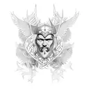 Wikinger mit Metatron Würfel tattoo design idea