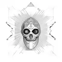 Include a chess piece reflection, a broken glass, a head with scribbles in it, and two men in time tattoo design idea