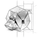 Include a chess piece reflection, a broken glass, a head with scribbles in it, and two men in time tattoo design idea