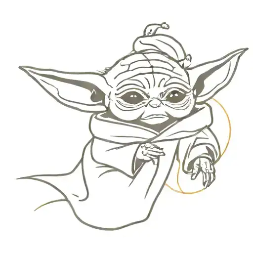 Baby yoda tattoo design idea