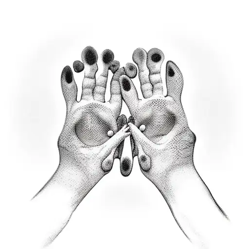 two dog's paws. black and white. put calligraphy "charlotte " and "lucky" on top of the paw. tattoo design tattoo design idea