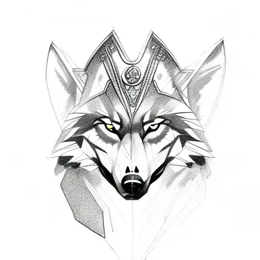 Incorporate a sketch-style tattoo of a wolf wearing Roman armor, symbolizing the warrior spirit from the Red Rising series. tattoo design idea