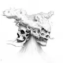 heaven vs hell fighting tattoo design idea