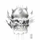 heaven vs hell fighting tattoo design idea