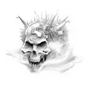 heaven vs hell fighting tattoo design idea