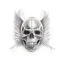 heaven vs hell fighting tattoo design idea