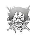 Combine elements from One Piece, luffy, zoro, sanji into a unique tattoo design tattoo design idea