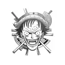 Combine elements from One Piece, luffy, zoro, sanji into a unique tattoo design tattoo design idea