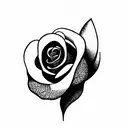 minimalist  colorful drawing with one rose, one lily of the valley and one dalphinium together in a line  tattoo design idea