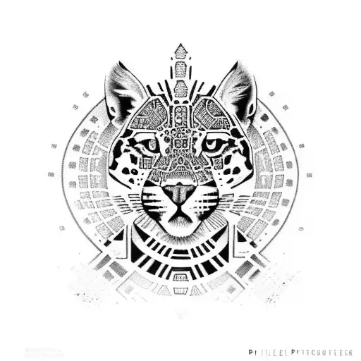 aztec princess jaguar  tattoo design idea