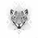aztec princess jaguar  tattoo design idea