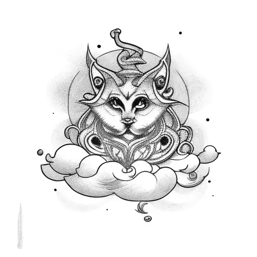 scroll with clouds and bible verse tattoo design idea