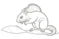 uk grey squirrel jumping from a tree small and simple black outline   tattoo design idea