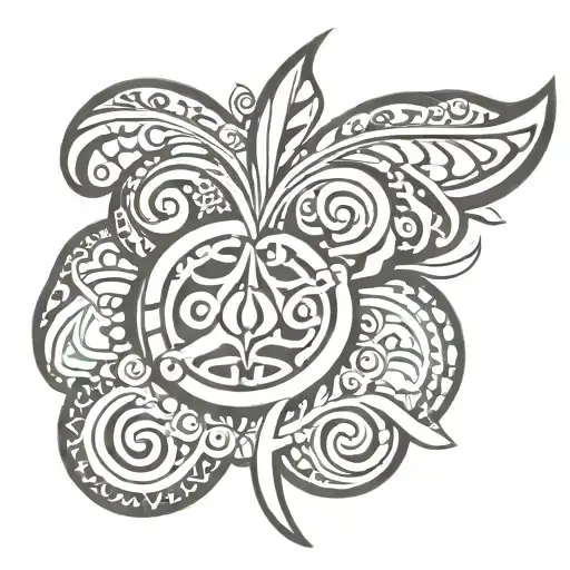 hawaiian tribal with the name anela  tattoo design idea