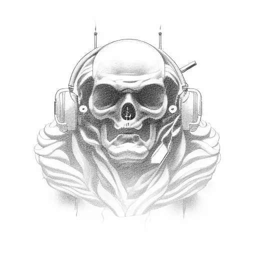 A stoic philosopher playing a video game tattoo design idea