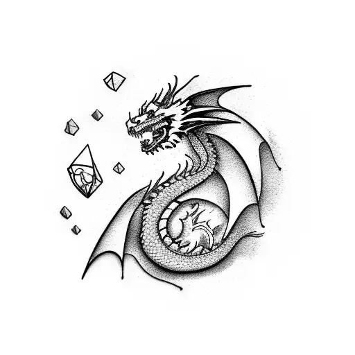 dragon, lost in mind, crumbling mind, suicidal, yearning for hope tattoo design idea