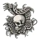 rose, breast cancer ribbon and grateful dead dancing skeletons bracelet tattoo  tattoo design idea