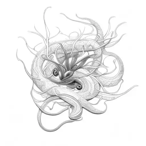 white snake with two red spider lilies  tattoo design idea