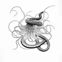 snake with red spider lilies  tattoo design idea